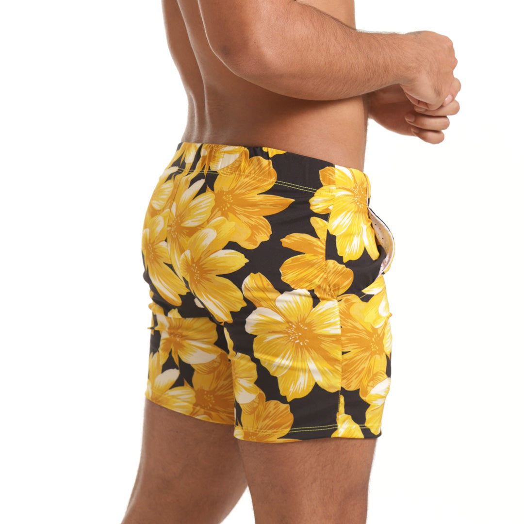 Gigo Flowers Yellow Beachwear - DealByEthan.gay loves Gigo Underwear