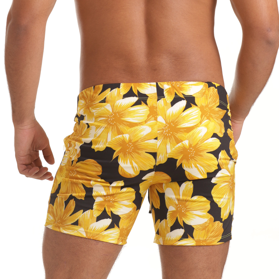 Gigo Flowers Yellow Beachwear - DealByEthan.gay loves Gigo Underwear