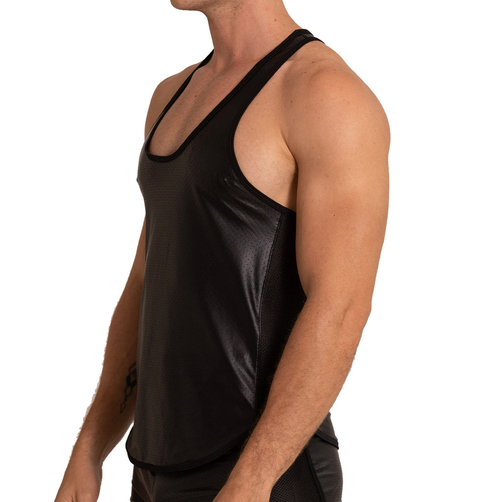 FOAMY TANK - Sexy men's black t-shirt, sleeveless shirt