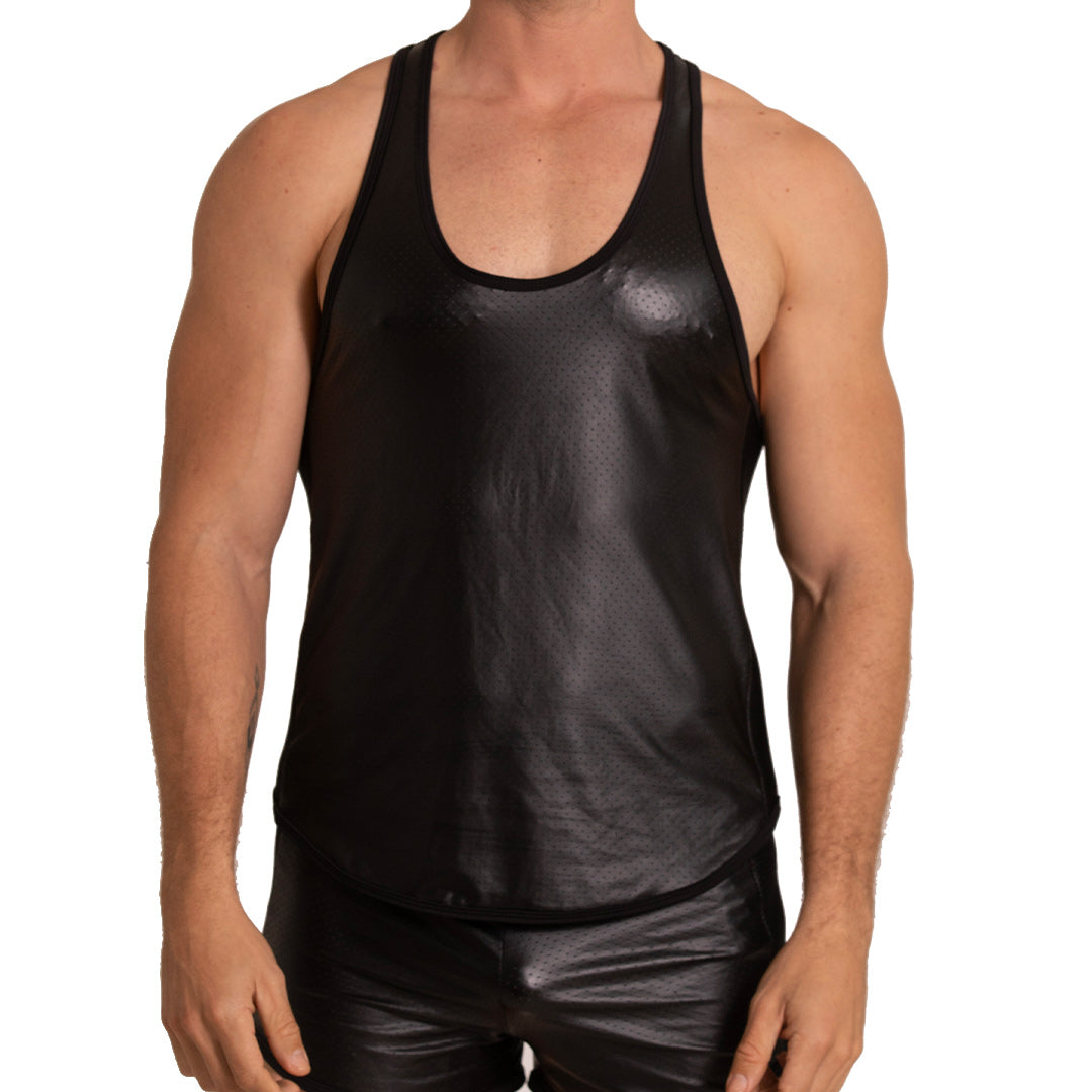 FOAMY TANK - Sexy men's black t-shirt, sleeveless shirt