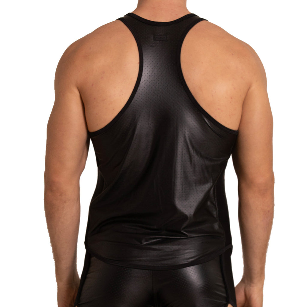 FOAMY TANK - Sexy men's black t-shirt, sleeveless shirt