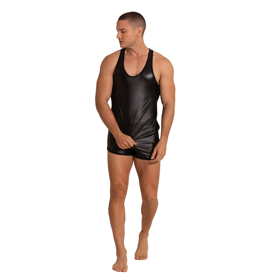 FOAMY TANK - Sexy men's black t-shirt, sleeveless shirt