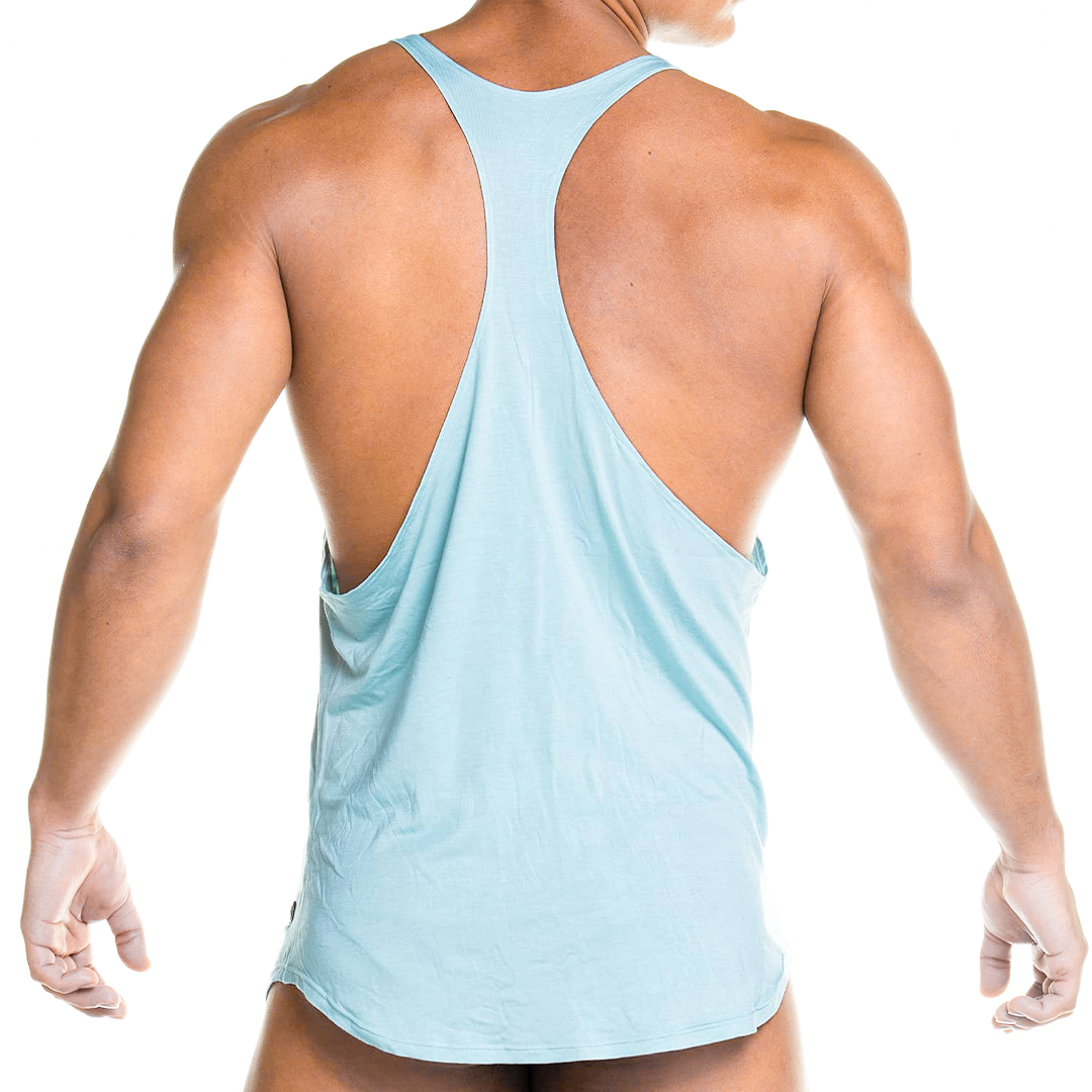 FOREVER BLUE LIGTH TANK - Sexy blue t-shirt for men, sleeveless t-shirt
