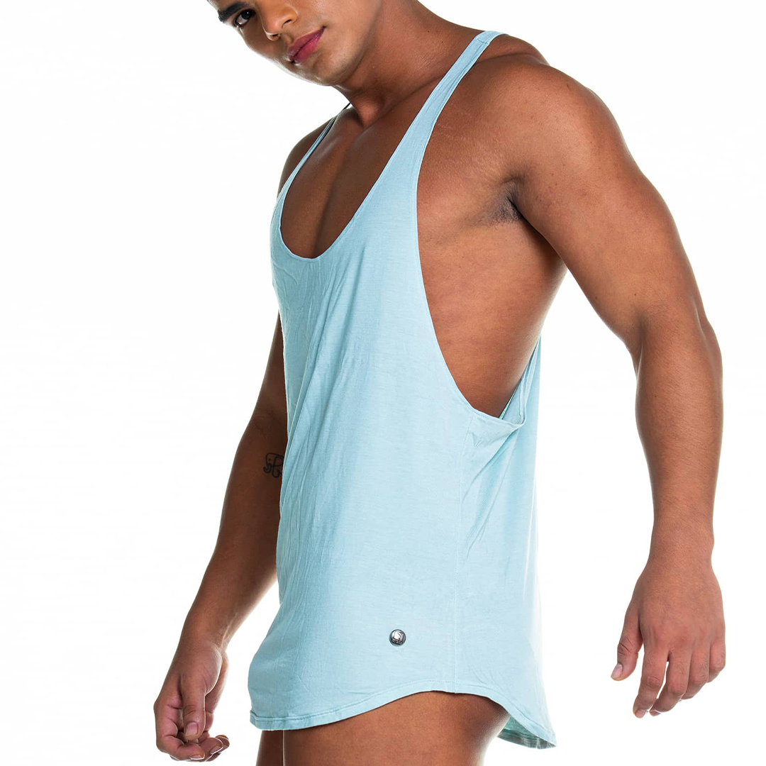 FOREVER BLUE LIGTH TANK - Sexy blue t-shirt for men, sleeveless t-shirt