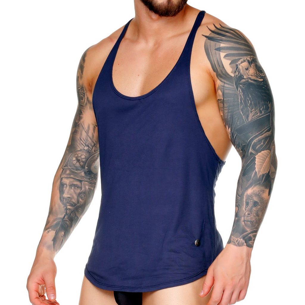 FOREVER DARK BLUE TANK - Sexy dark blue t-shirt for men, sleeveless t-shirt