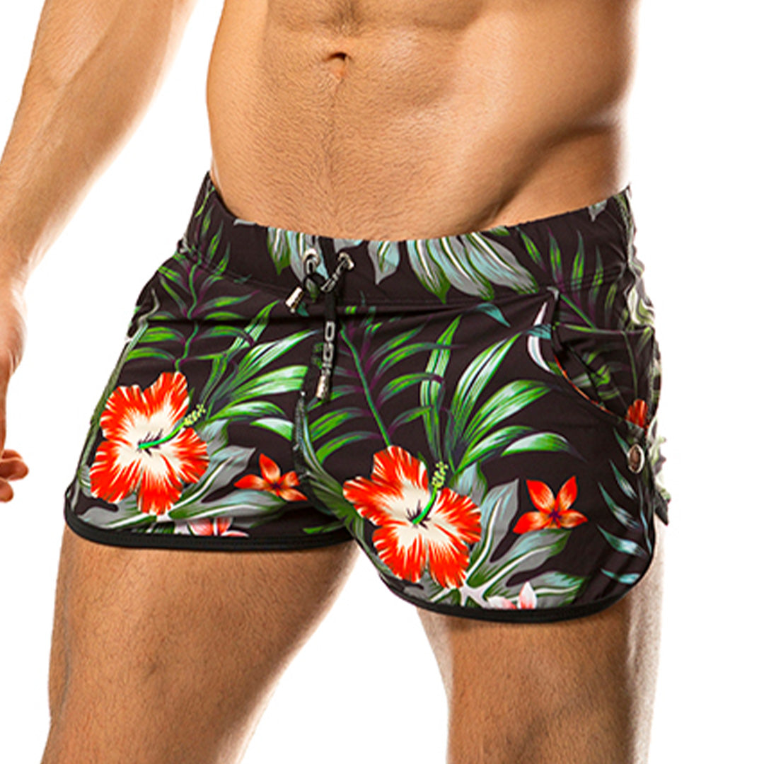 GARDEN BEACHWEAR - Men's floral swim trunks, beach trunks