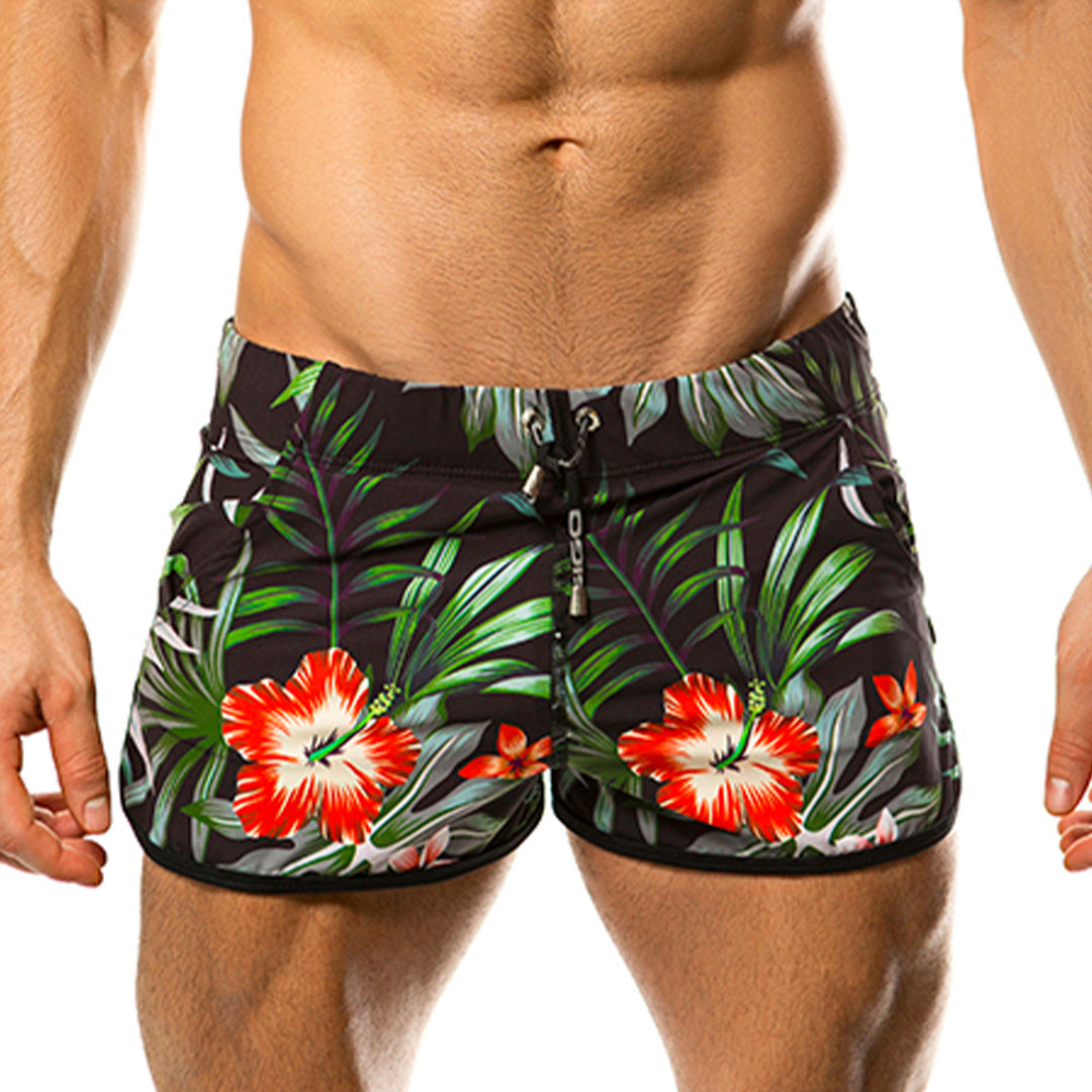 GARDEN BEACHWEAR - Men's floral swim trunks, beach trunks