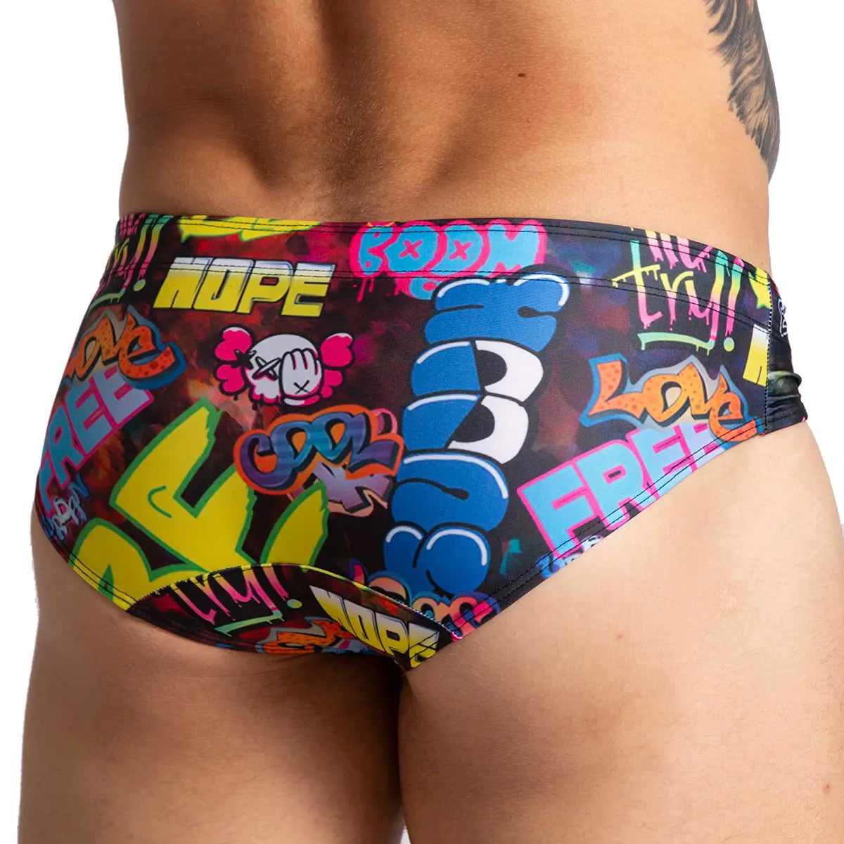 GRAFFITI SWIM BRIEF - Men's printed swimsuit thong