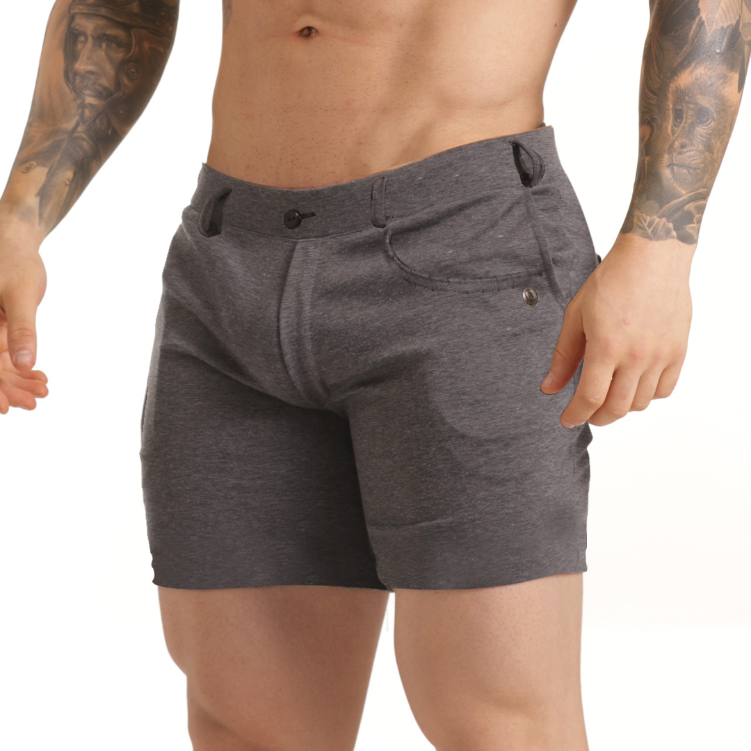 HARVARD DARK SHORT - Men's formal grey shorts
