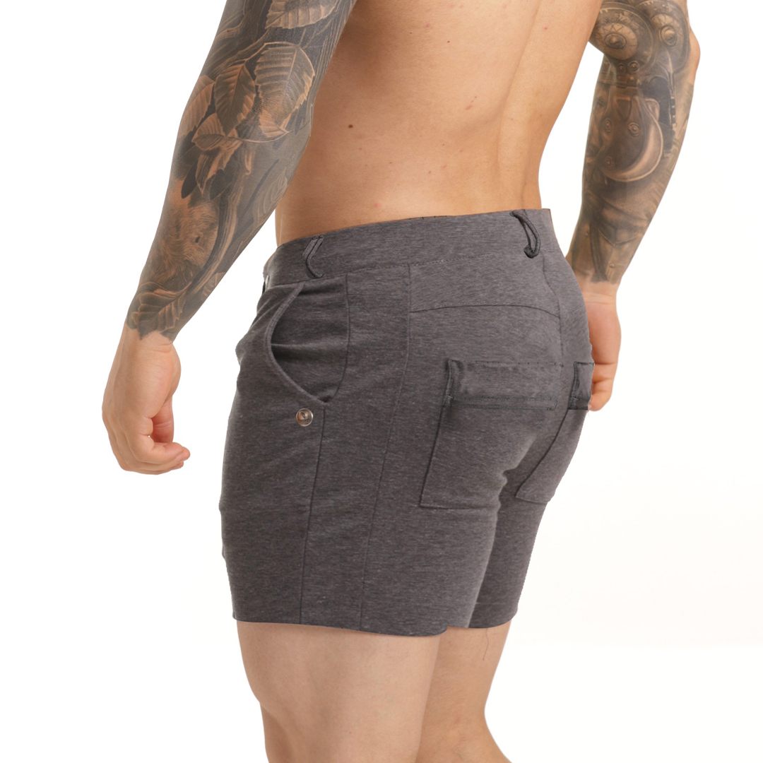 HARVARD DARK SHORT - Men's formal grey shorts