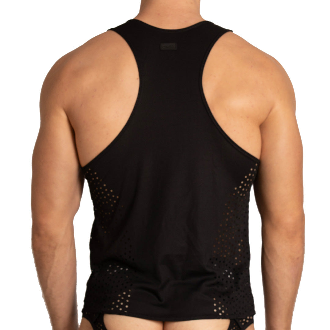 HIBRID BLACK TANK - Sexy men's black t-shirt, sleeveless shirt