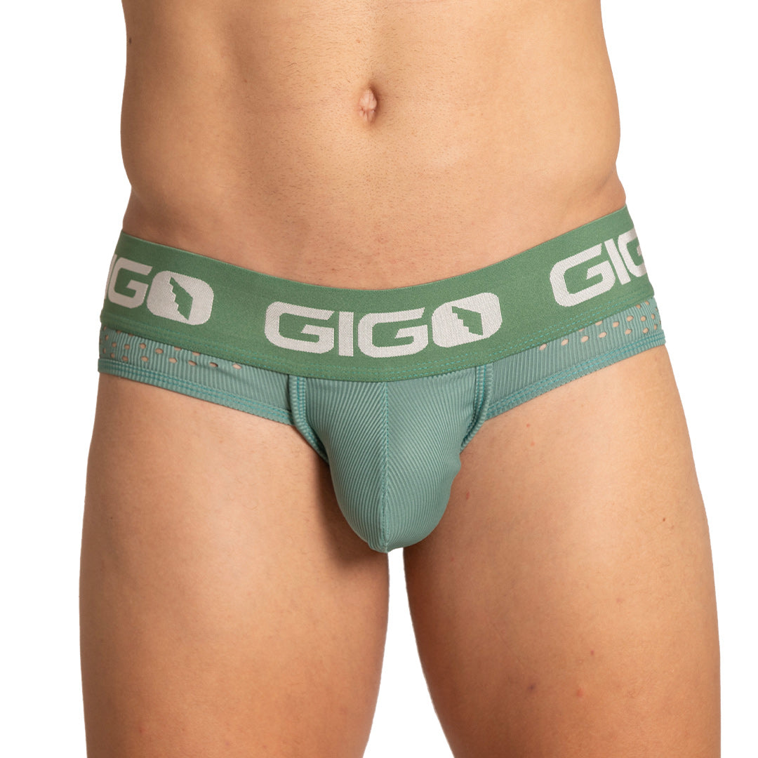 HIBRID GREEN BRIEF JOCK - Men's green underwear, sexy jockstrap for men