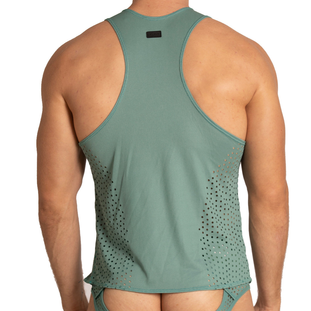 HIBRID GREEN TANK - Sexy men's green t-shirt, sleeveless shirt