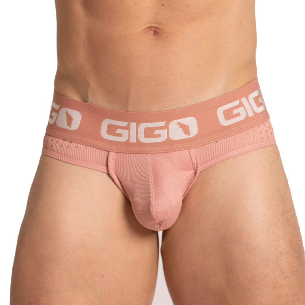 HIBRID NUDE BRIEF JOCK - Men's pink underwear, sexy jockstrap for men