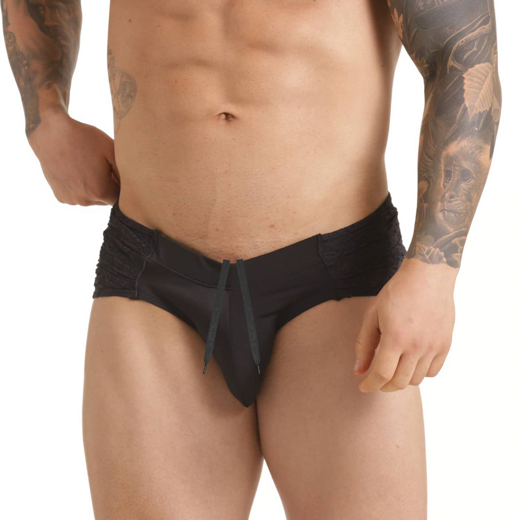 HINDU BLACK SWIM BRIEF - Black swimsuit for men