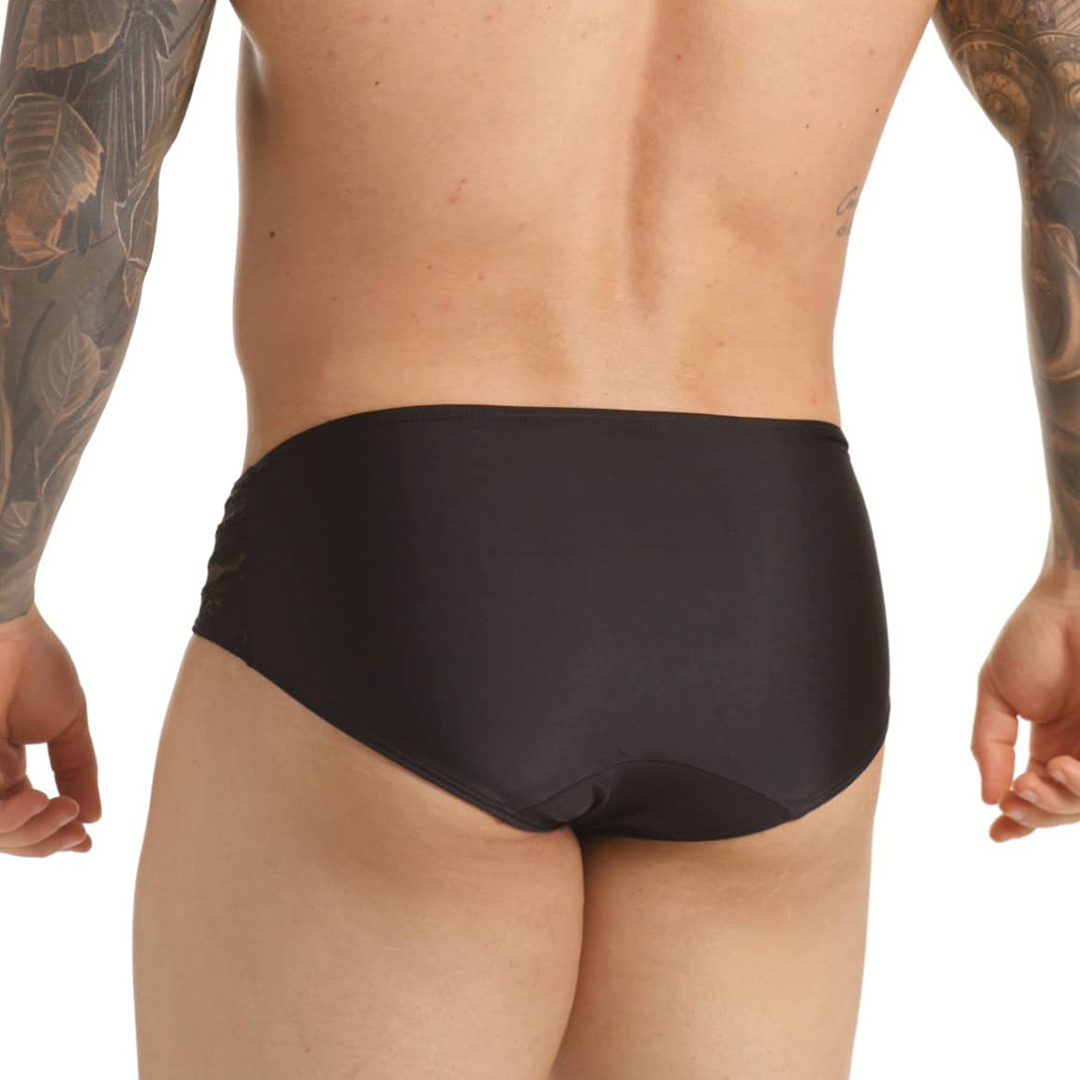 HINDU BLACK SWIM BRIEF - Black swimsuit for men