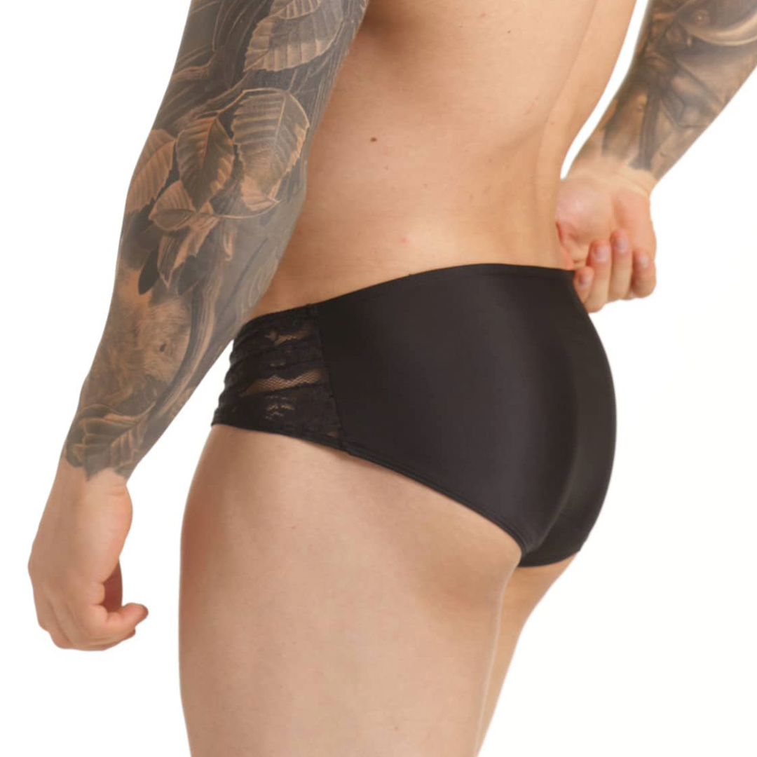 HINDU BLACK SWIM BRIEF - Black swimsuit for men
