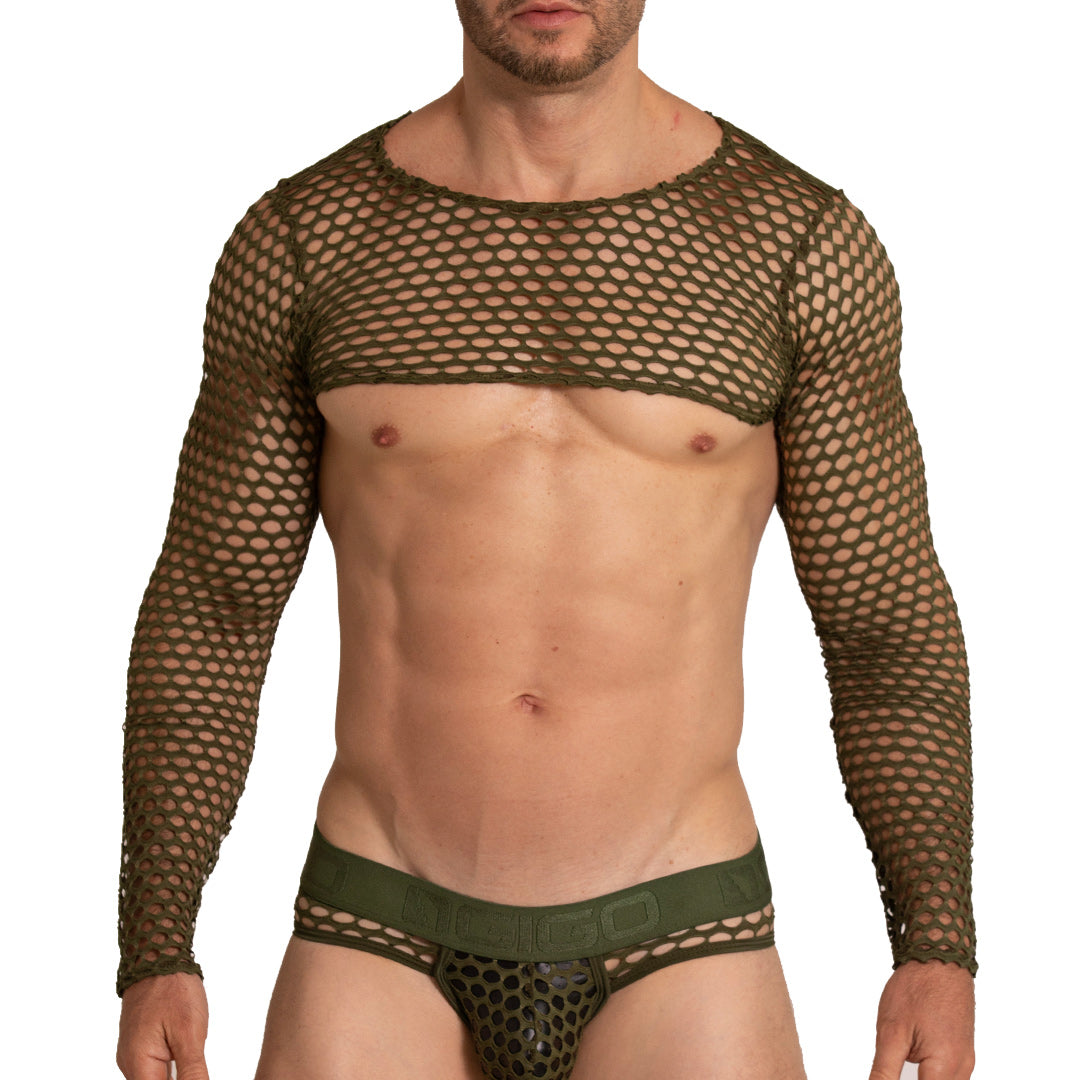 HOLE GREEN HARNESS - Sexy green harness for men