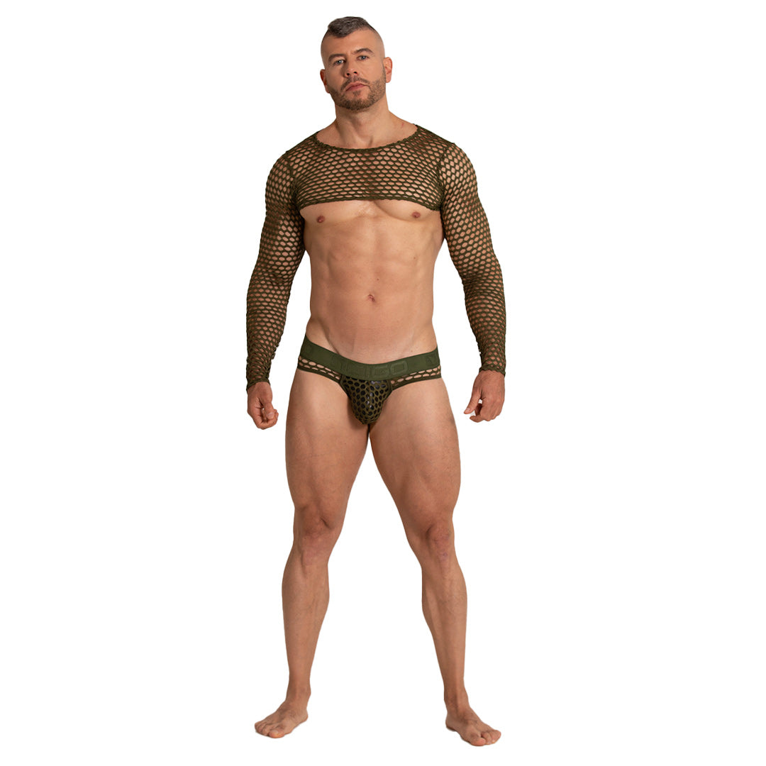 HOLE GREEN HARNESS - Sexy green harness for men
