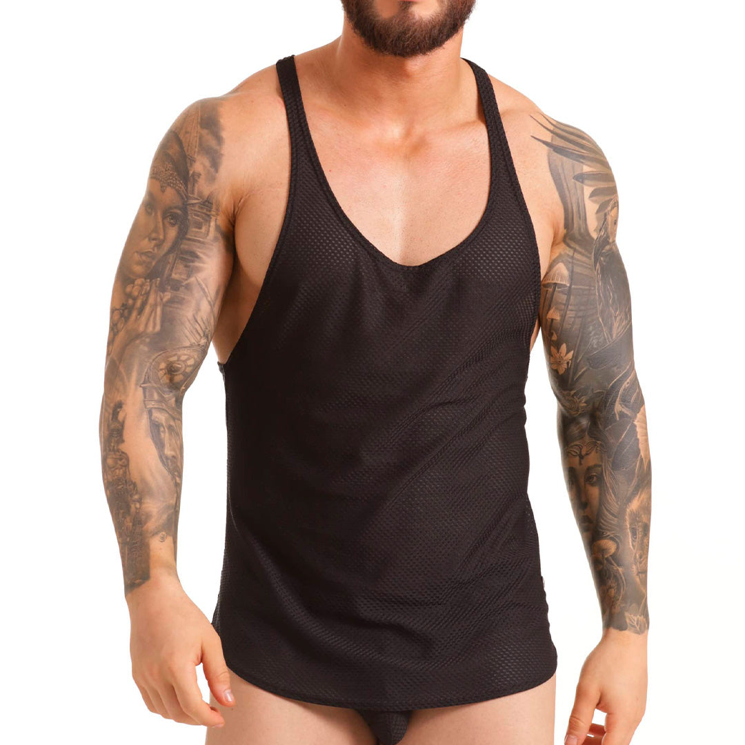 INSUPERABLE BLACK TANK - Sexy men's black t-shirt, sleeveless shirt
