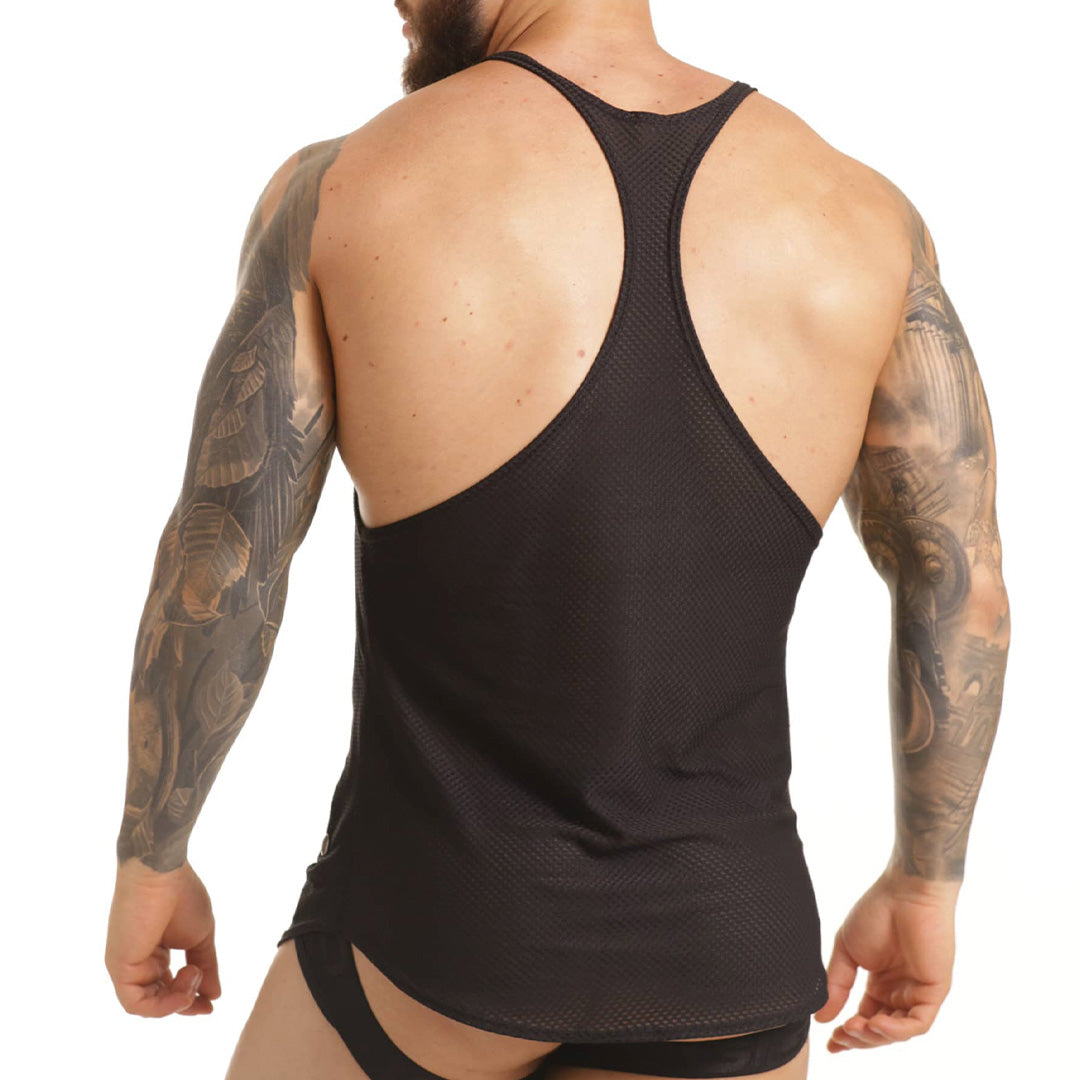 INSUPERABLE BLACK TANK - Sexy men's black t-shirt, sleeveless shirt