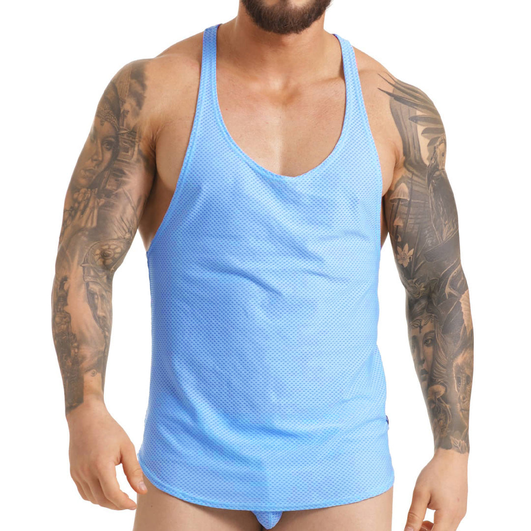 INSUPERABLE BLUE TANK - Sexy blue t-shirt for men, sleeveless t-shirt