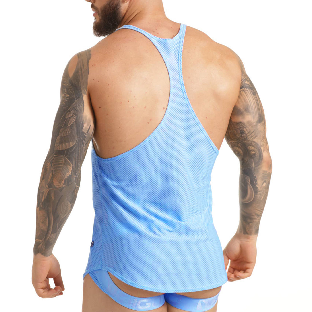 INSUPERABLE BLUE TANK - Sexy blue t-shirt for men, sleeveless t-shirt