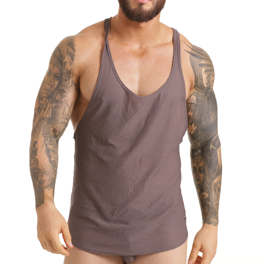INSUPERABLE GRAY TANK - Sexy gray t-shirt for men, sleeveless t-shirt