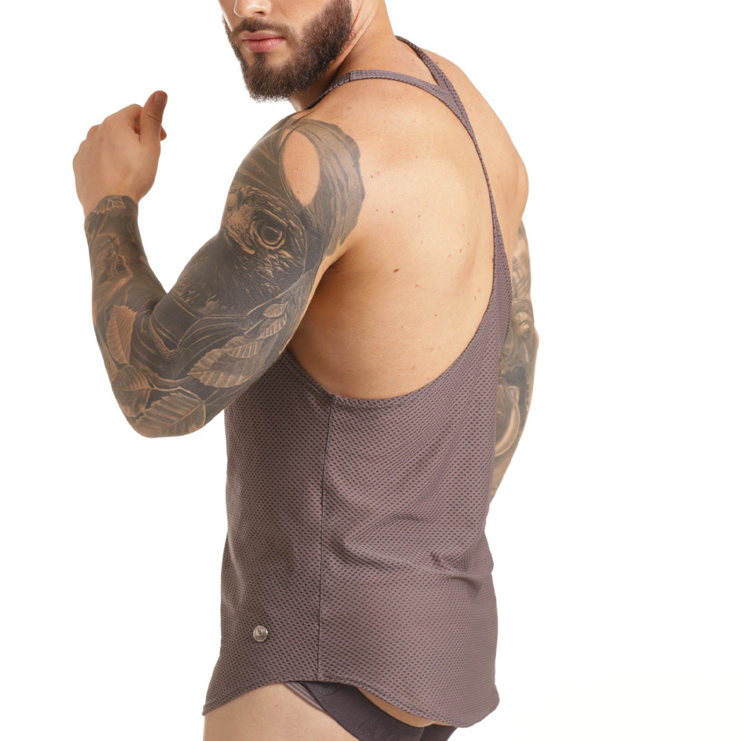 INSUPERABLE GRAY TANK - Sexy gray t-shirt for men, sleeveless t-shirt