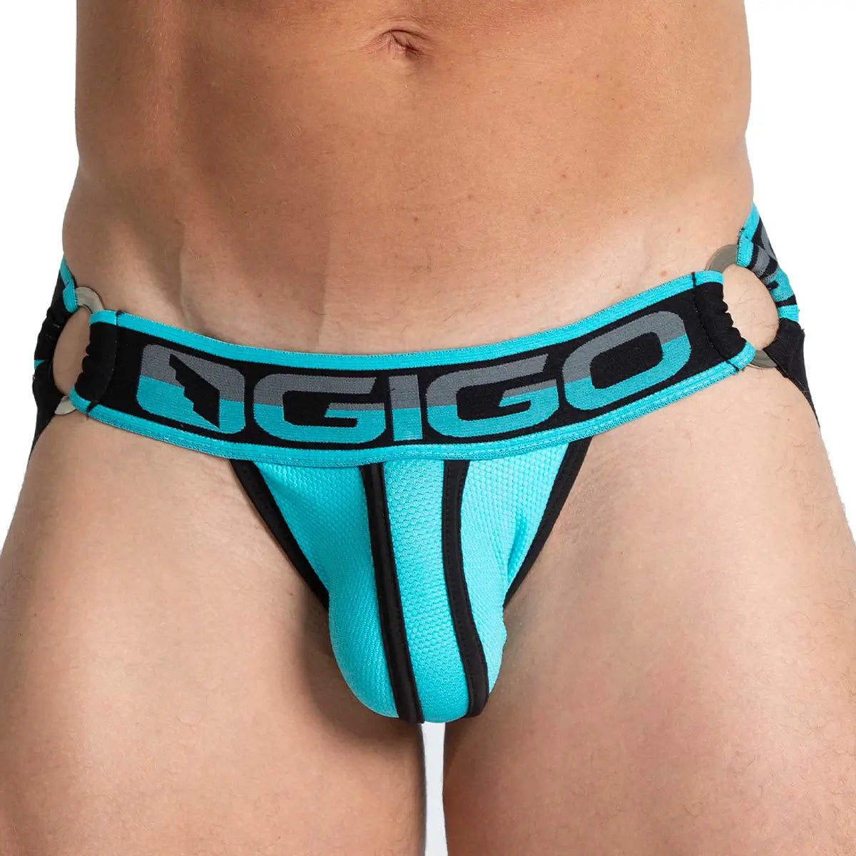 KARMA BLUE JOCK - Men's black underwear, sexy jockstrap for men