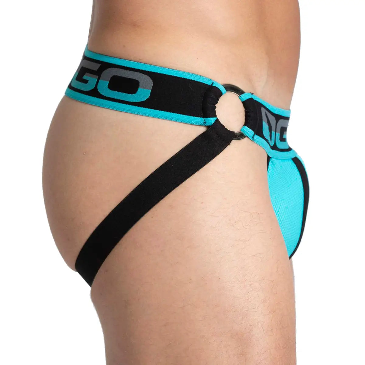 KARMA BLUE JOCK - Men's black underwear, sexy jockstrap for men
