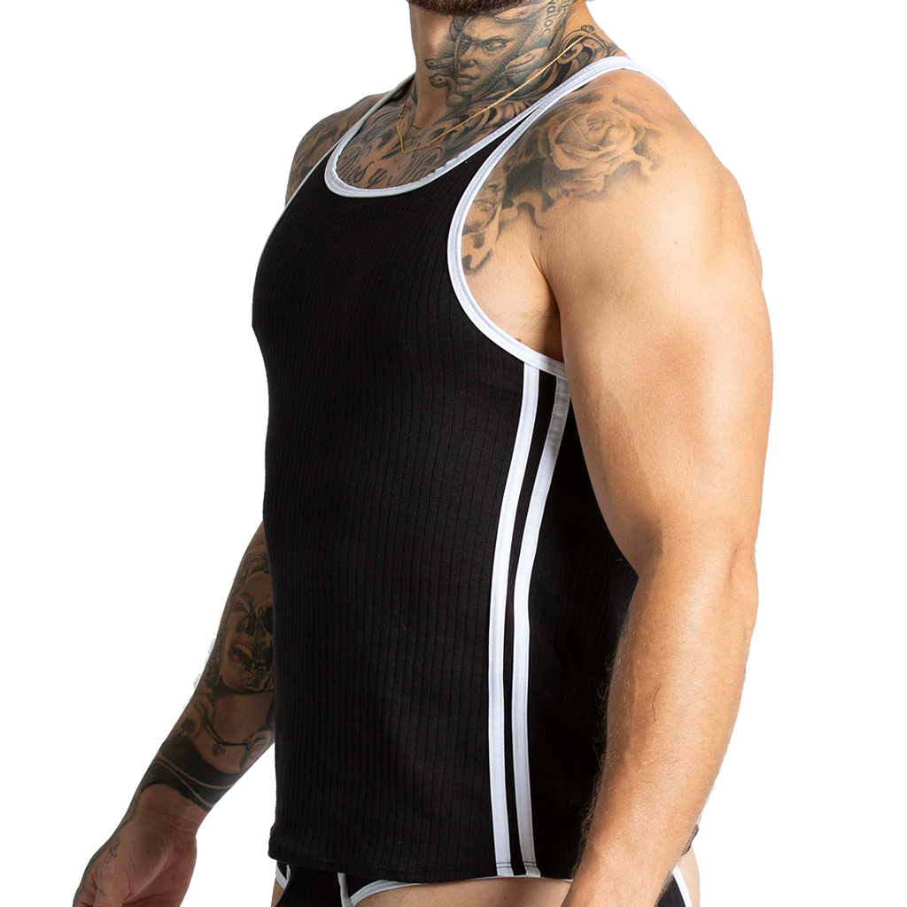 KHANAL BLACK TANK - Sexy men's black t-shirt, sleeveless shirt
