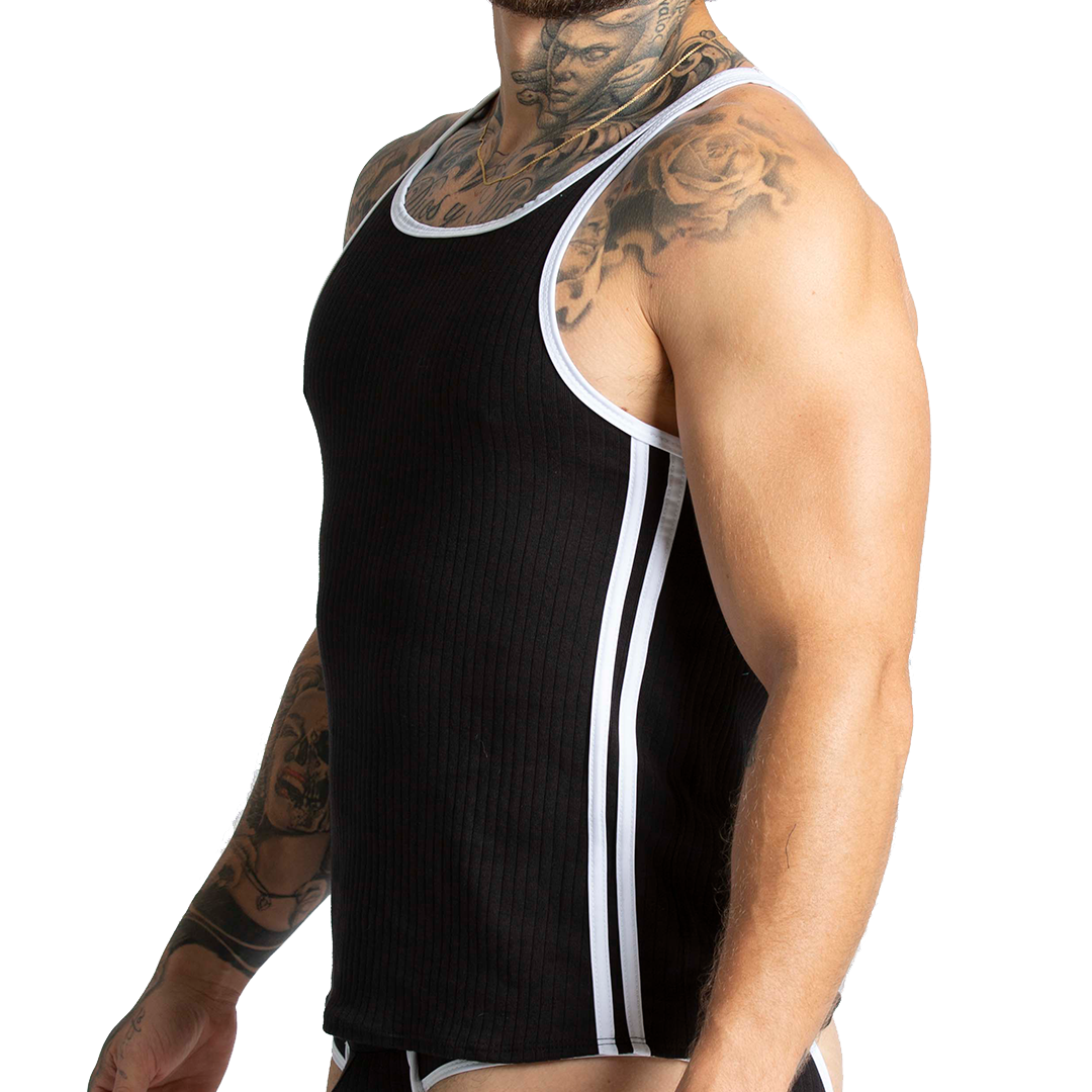 KHANAL BLACK TANK - Sexy men's black t-shirt, sleeveless shirt