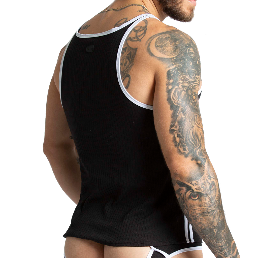 KHANAL BLACK TANK - Sexy men's black t-shirt, sleeveless shirt