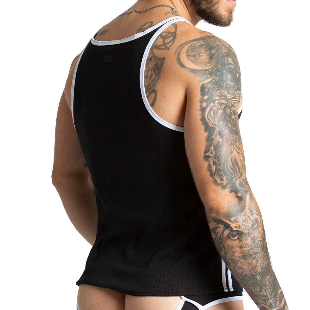 KHANAL BLACK TANK - Sexy men's black t-shirt, sleeveless shirt