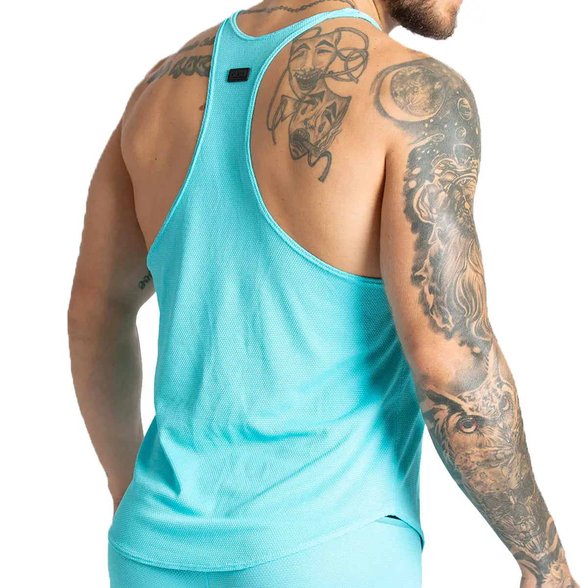 LEMON BLUE TANK - Sexy blue t-shirt for men, sleeveless t-shirt