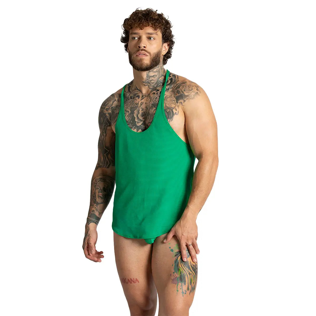 LEMON GREEN TANK - Sexy green t-shirt for men, sleeveless t-shirt