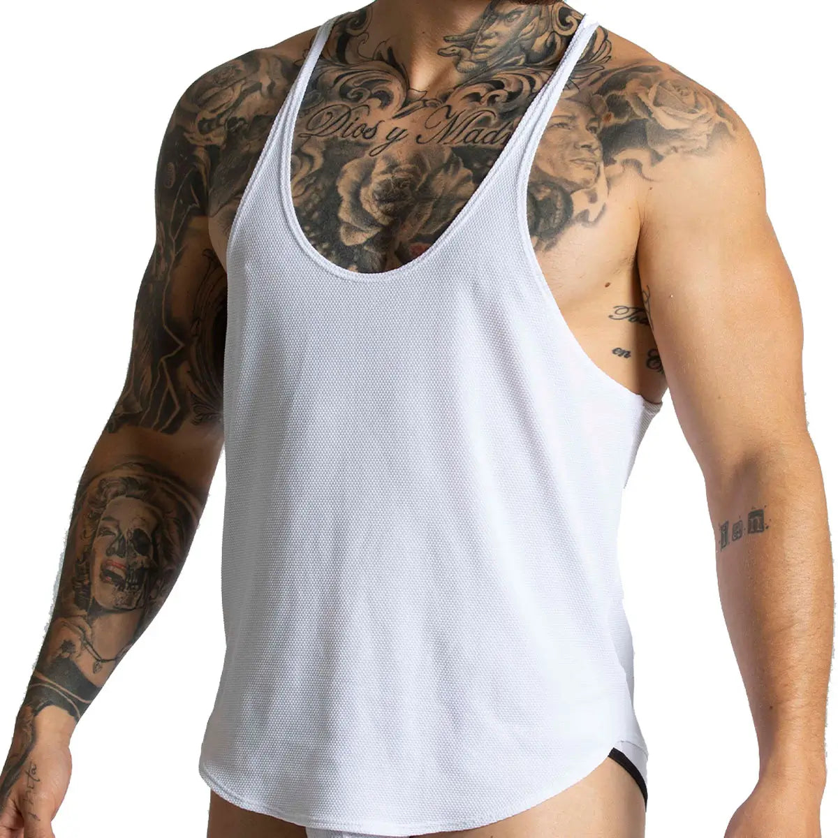 LEMON WHITE TANK - Sexy white t-shirt for men, sleeveless t-shirt