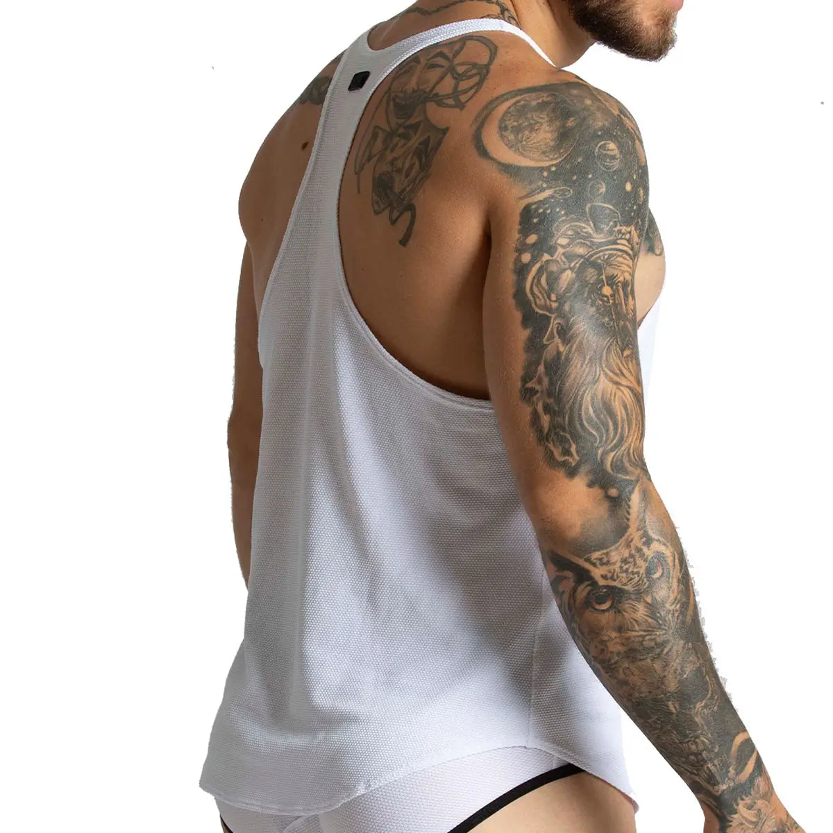 LEMON WHITE TANK - Sexy white t-shirt for men, sleeveless t-shirt