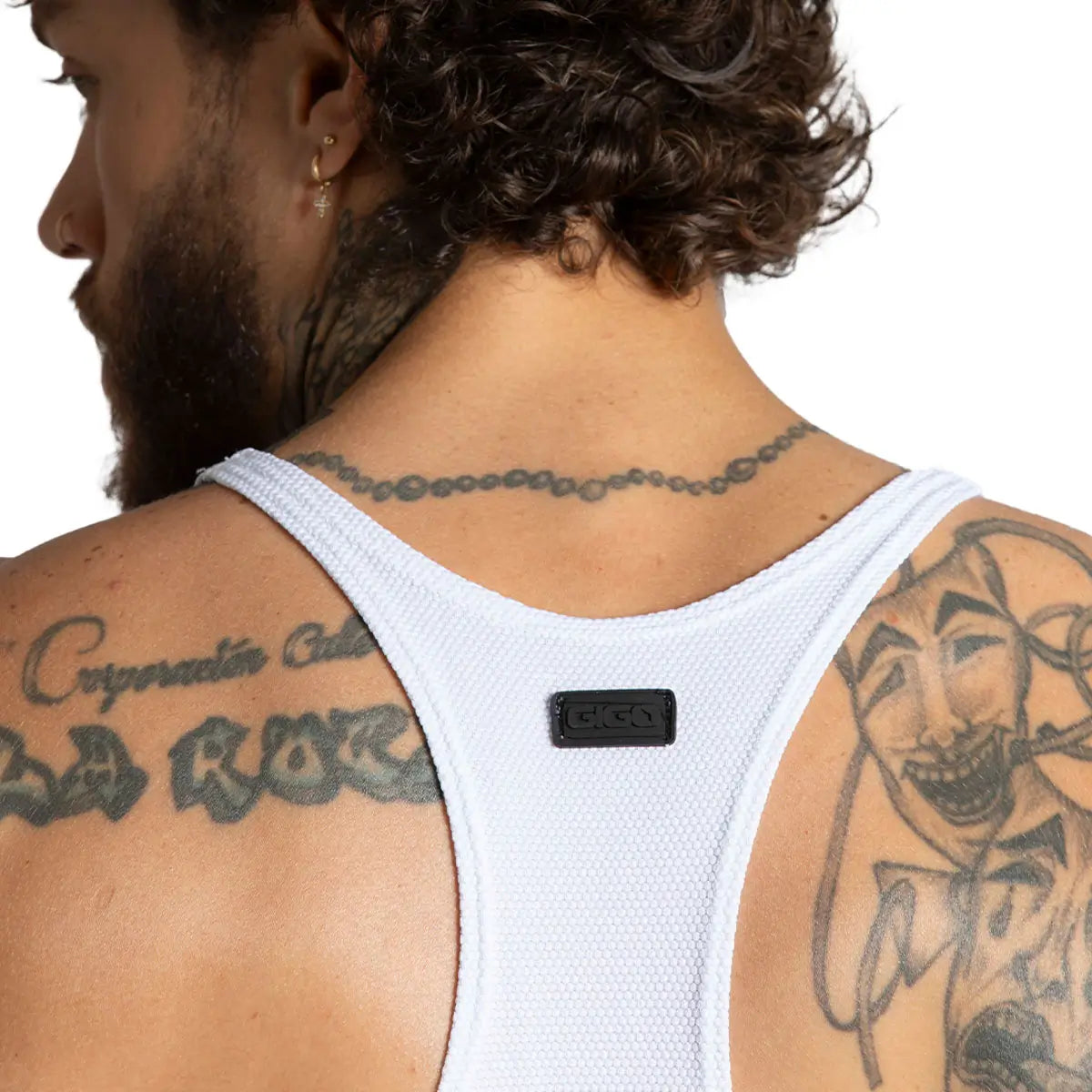 LEMON WHITE TANK - Sexy white t-shirt for men, sleeveless t-shirt