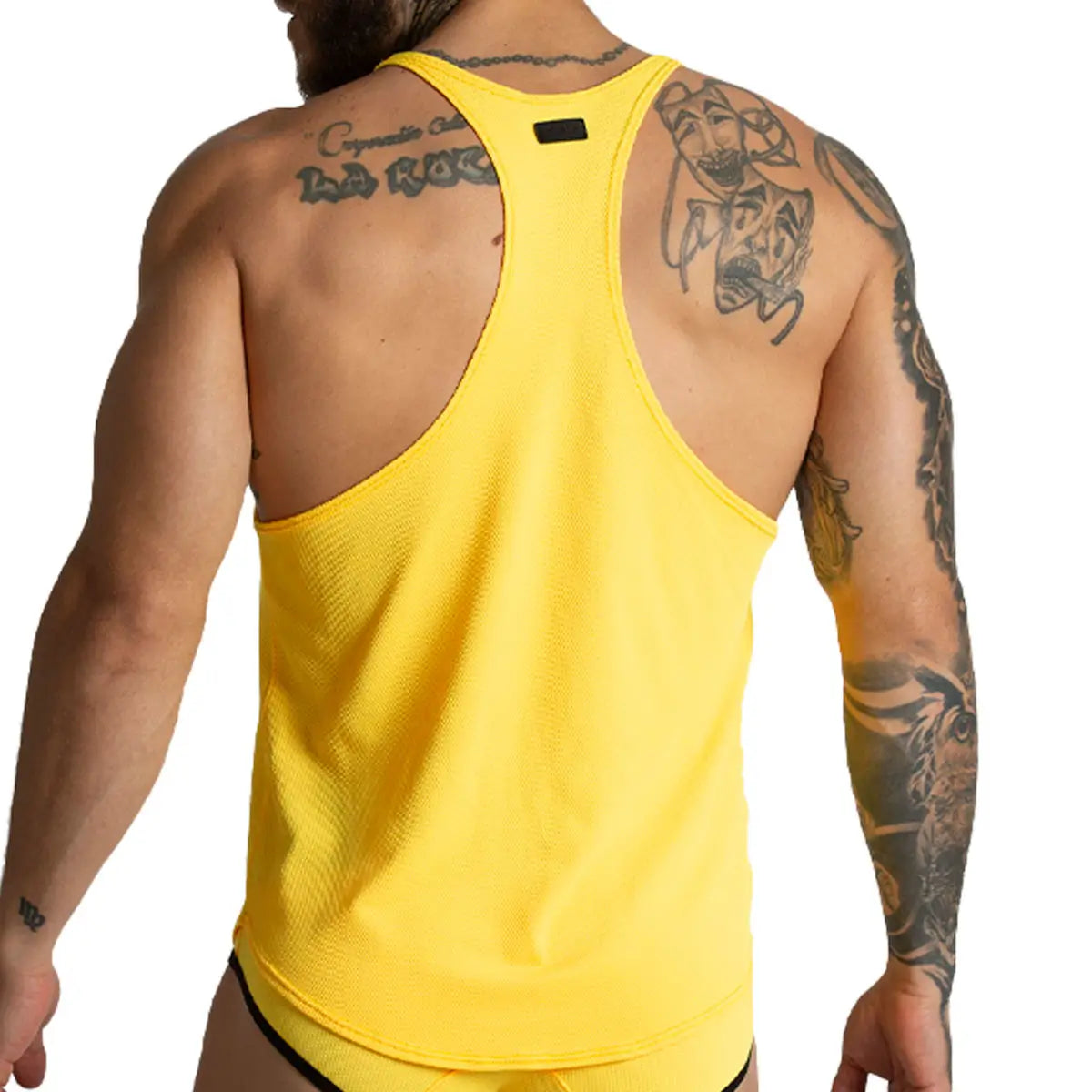 LEMON YELLOW TANK - Sexy yellow t-shirt for men, sleeveless t-shirt