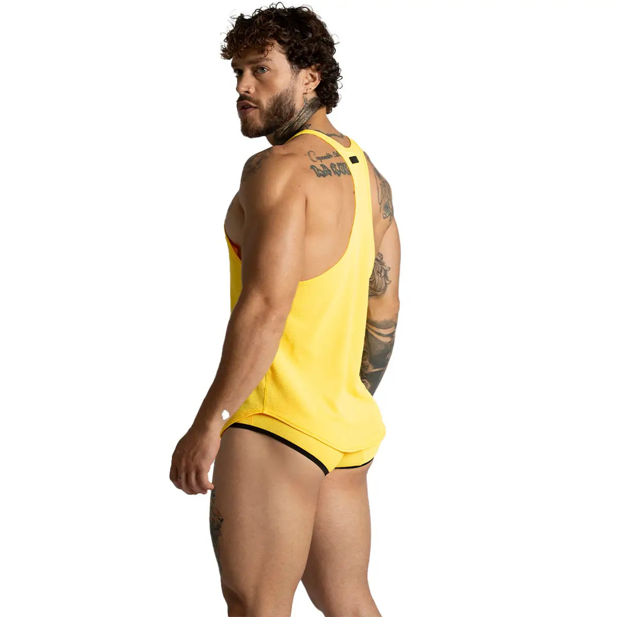 LEMON YELLOW TANK - Sexy yellow t-shirt for men, sleeveless t-shirt
