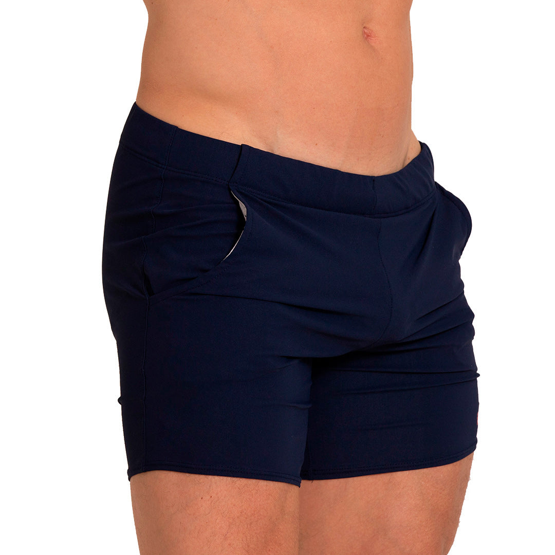 LETTERS BLUE BEACHWEAR - Men's blue swim trunks, beach trunks