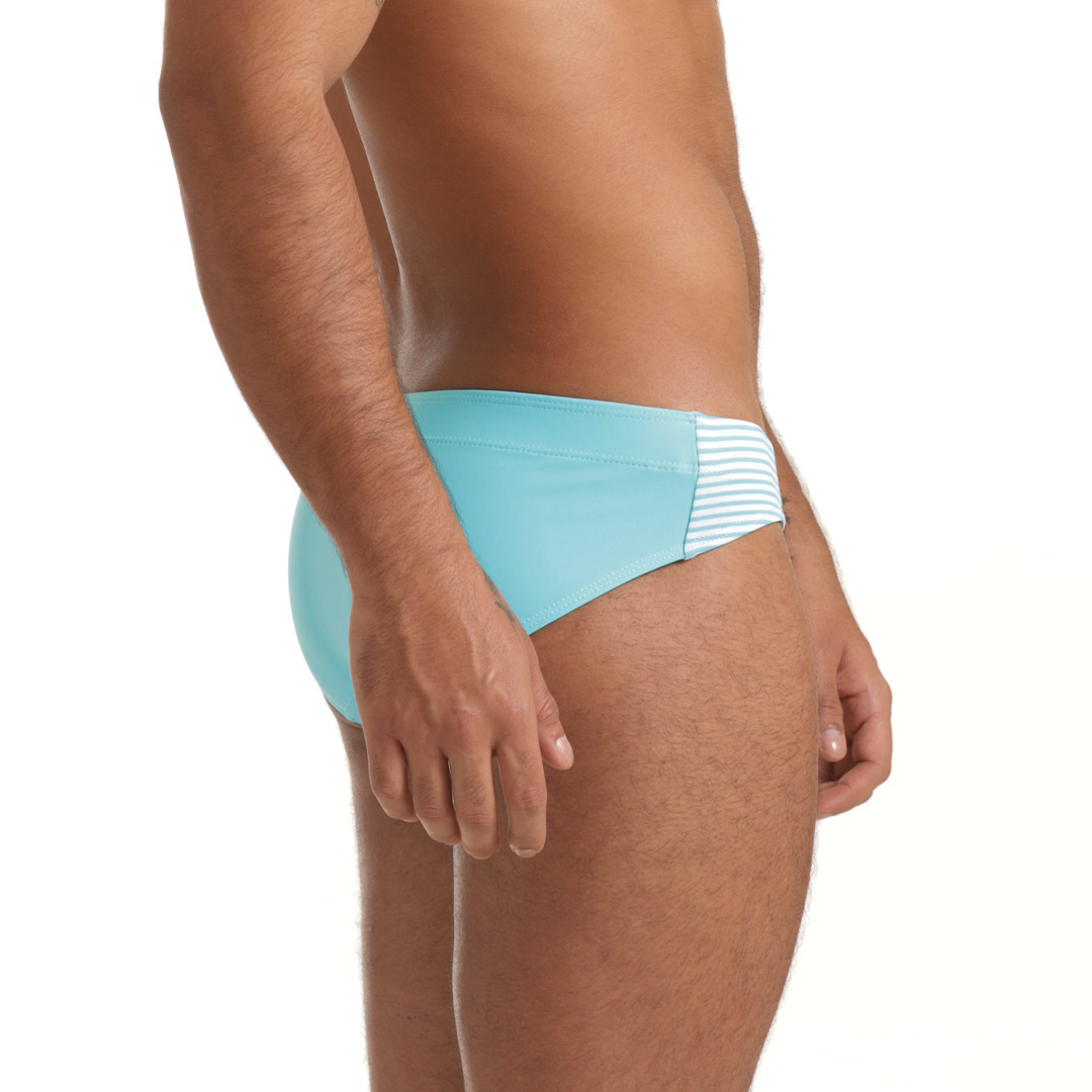 MARINE BLUE SWIM BRIEF - Men's printed swimsuit thong
