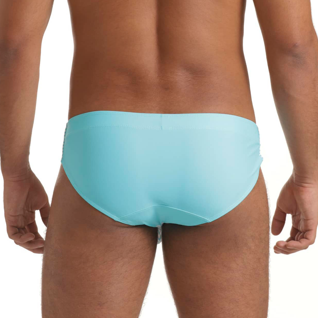 MARINE BLUE SWIM BRIEF - Men's printed swimsuit thong