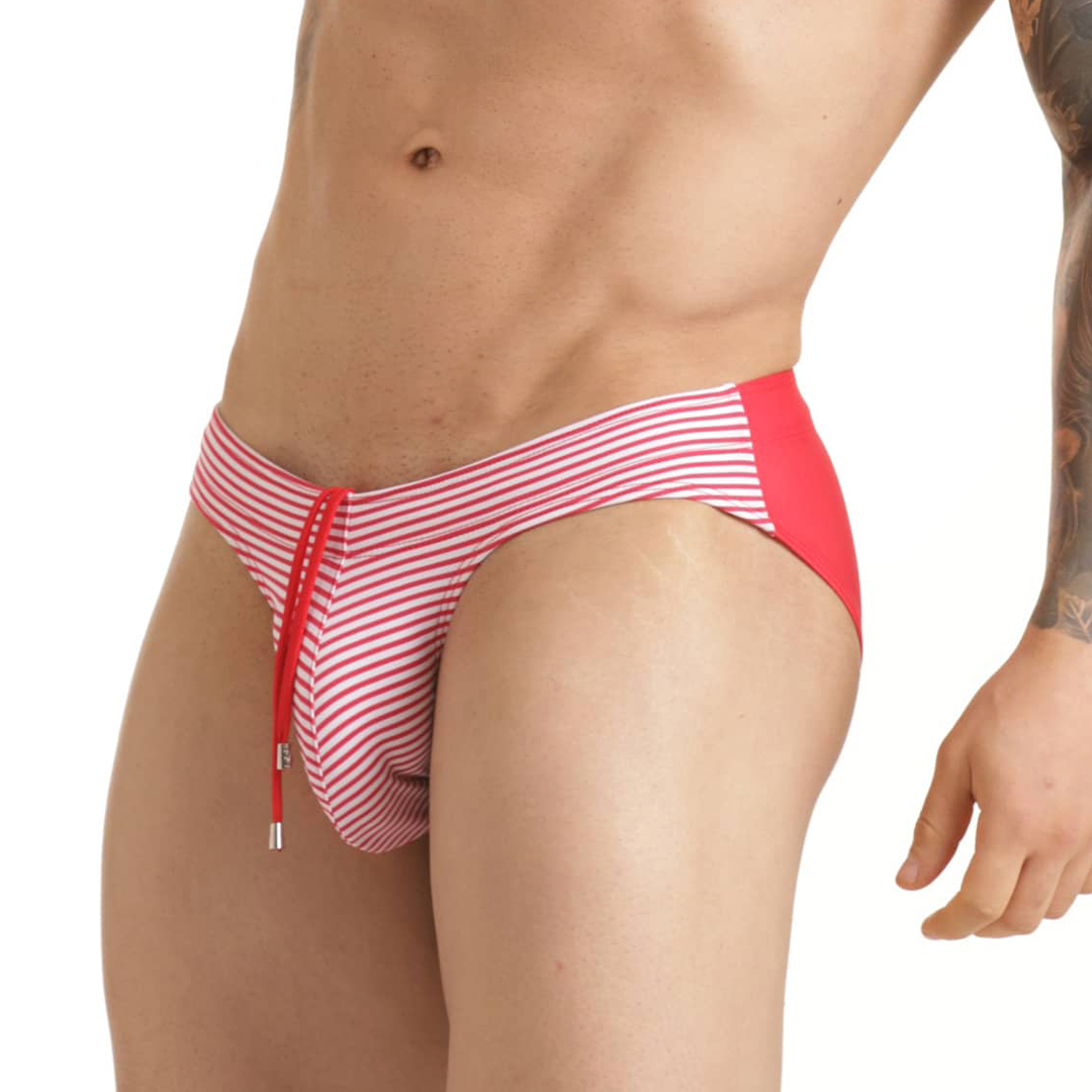 MARINE RED SWIM BRIEF - Men's printed swimsuit thong