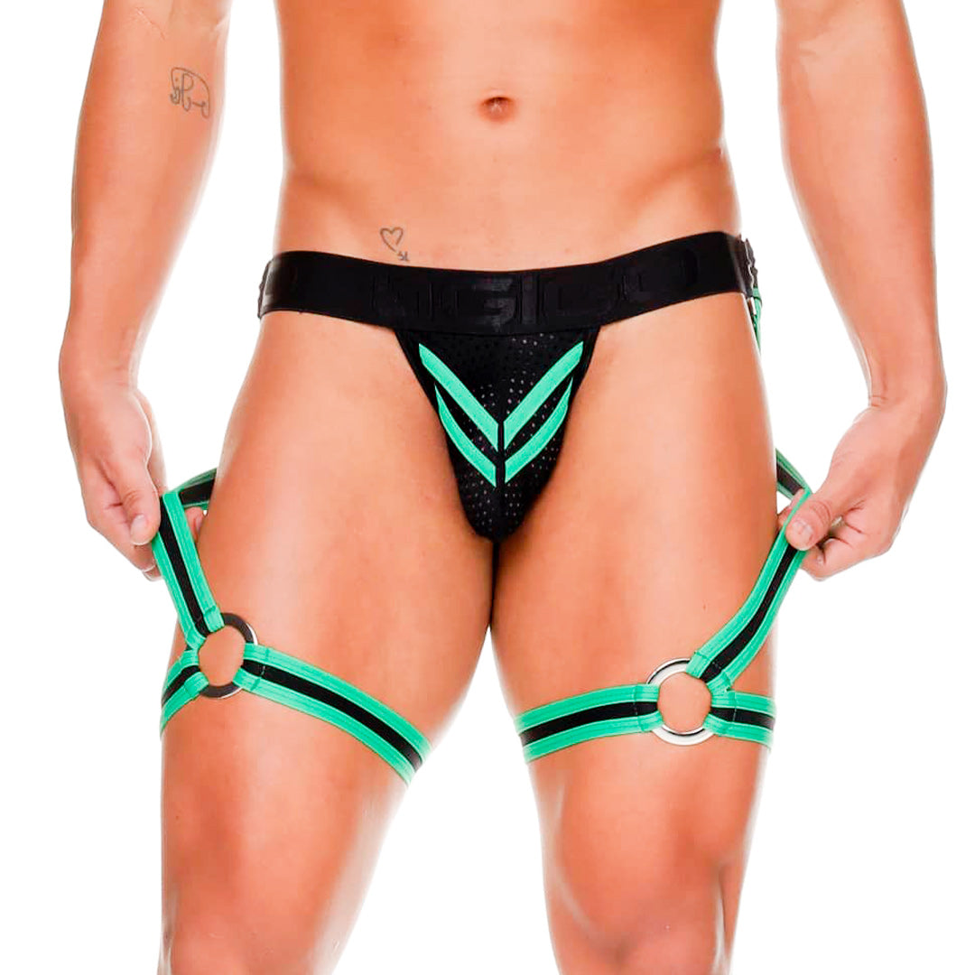 MEDIEVAL GREEN JOCKSTRAP GELBERT BELT - Sexy black jockstrap for men 