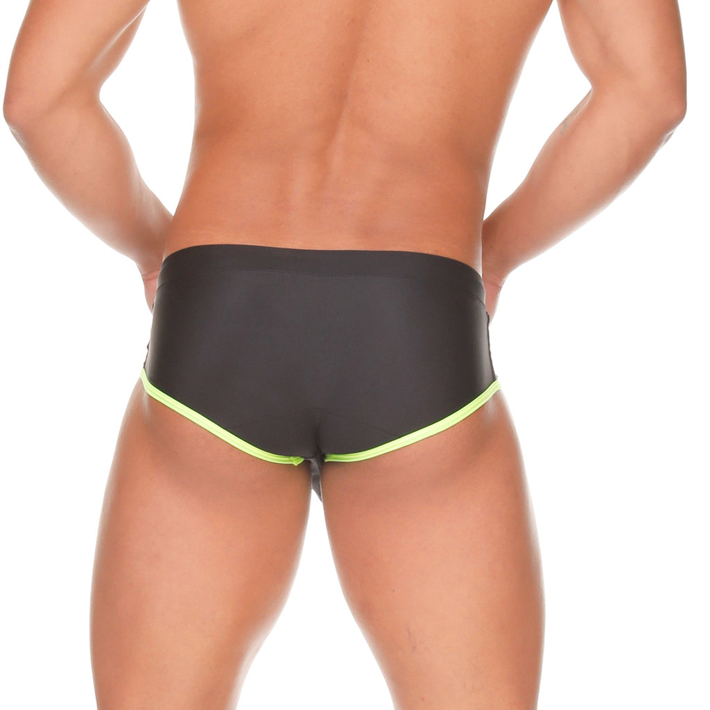 MEDIEVAL YELLOW SWIM TRUNK - Black swimsuit for men