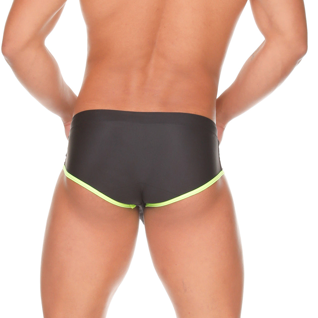 MEDIEVAL YELLOW SWIM TRUNK - Black swimsuit for men