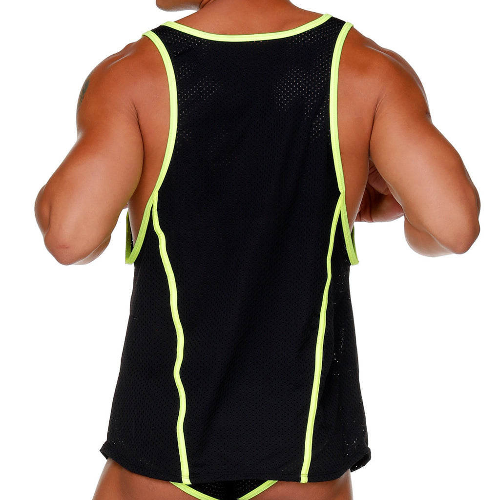 MEDIEVAL YELLOW TANK - Sexy men's black t-shirt, sleeveless shirt